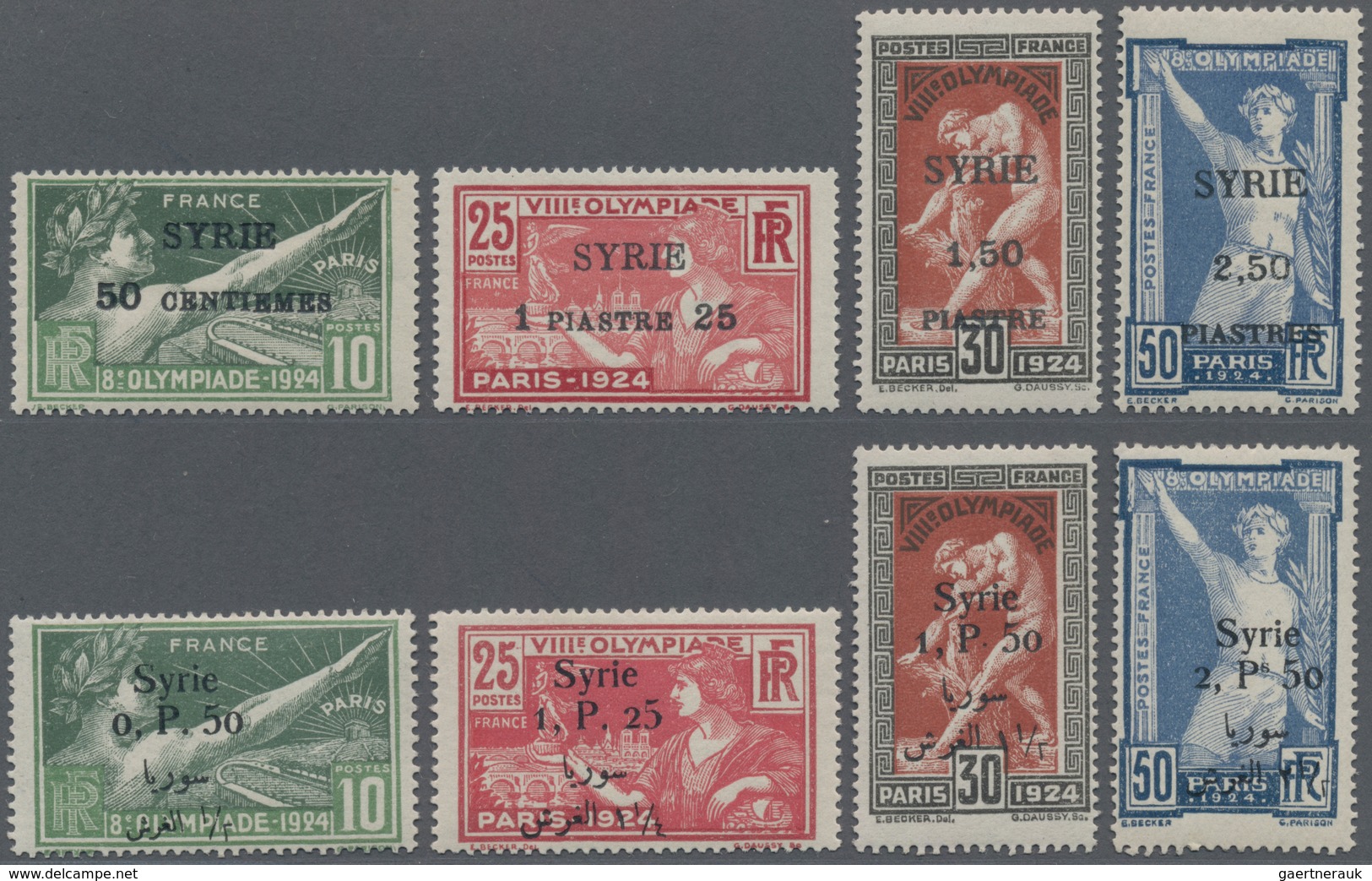 Thematik: Olympische Spiele / Olympic Games: 1924, SYRIA: Summer Olympics Paris Two Complete Sets Wi - Other & Unclassified