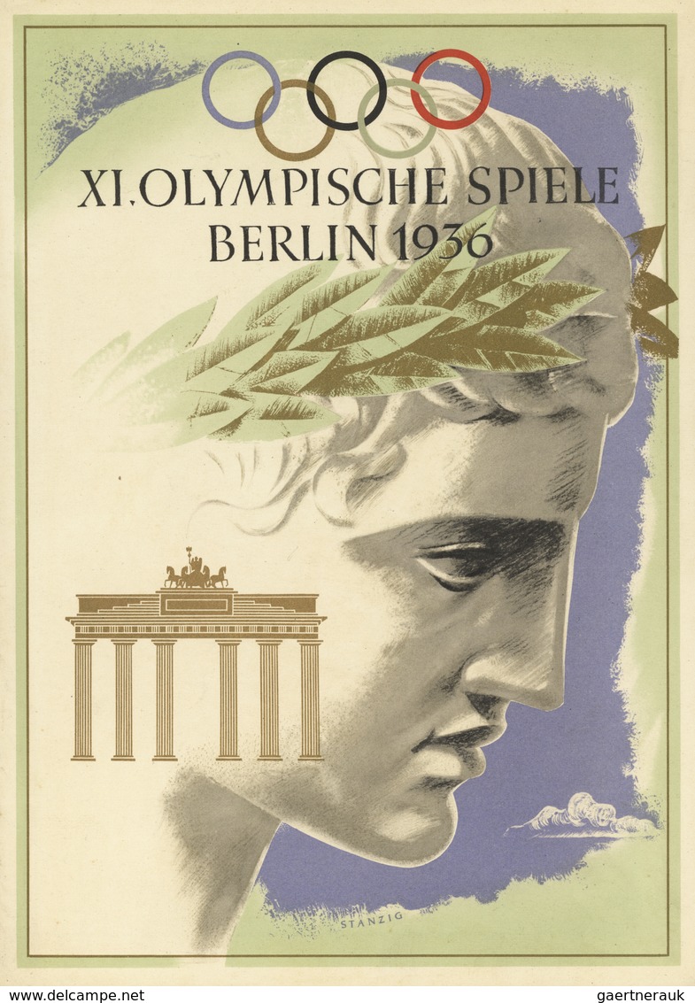Thematik: Olympische Spiele / Olympic Games: 1936, BERLIN, Schmuckblatt-Telegramm C 187 LX 13 "XI.OL - Andere & Zonder Classificatie