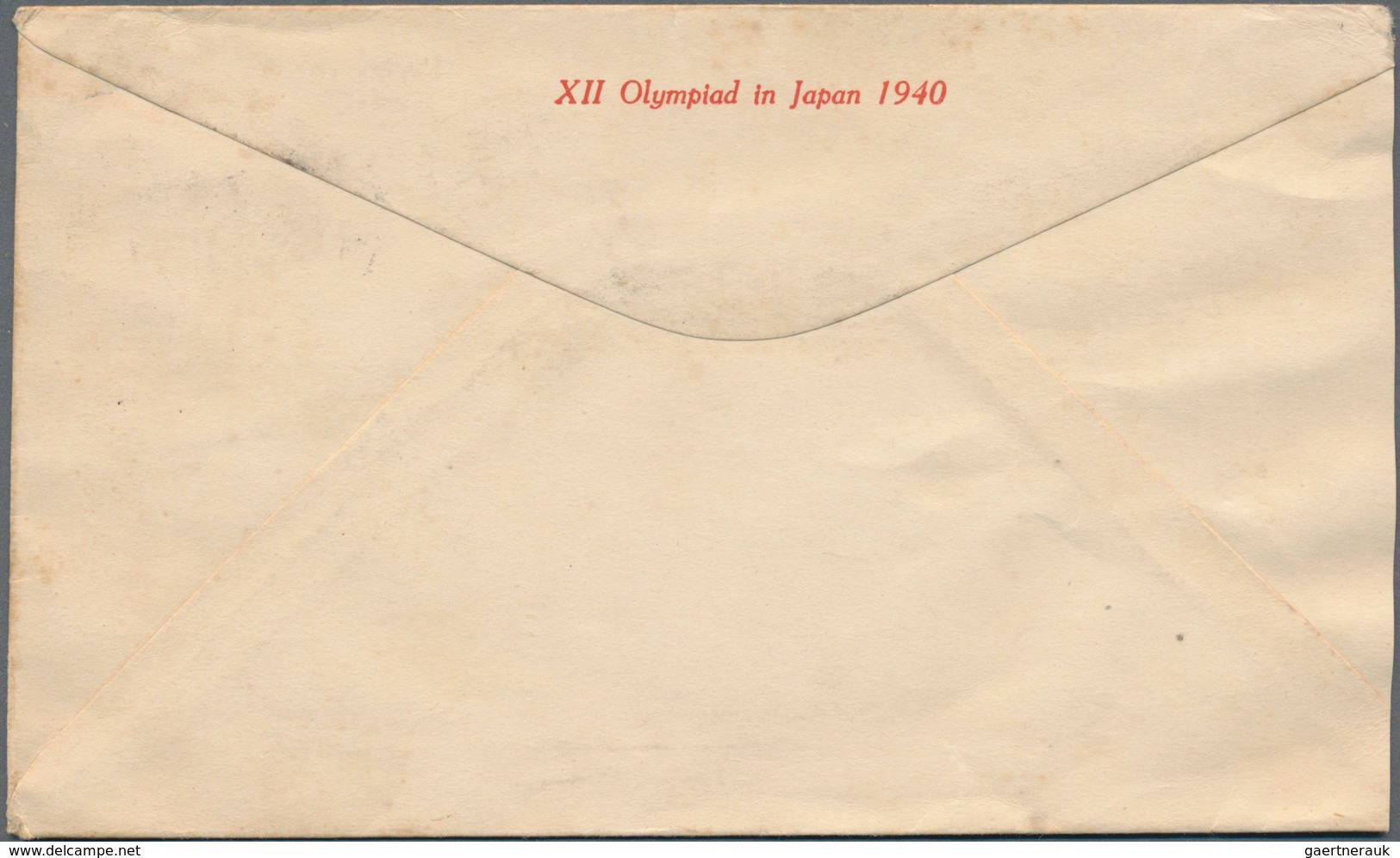 Thematik: Olympische Spiele / Olympic Games: 1937, "XII Olympiad In Japan 1940", Red Imprint On Back - Other & Unclassified