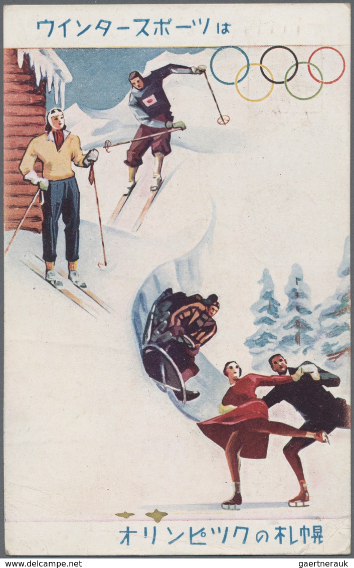 Thematik: Olympische Spiele / Olympic Games: 1940, Sapporo Olympic Winter Games, Three Illustrated J - Other & Unclassified
