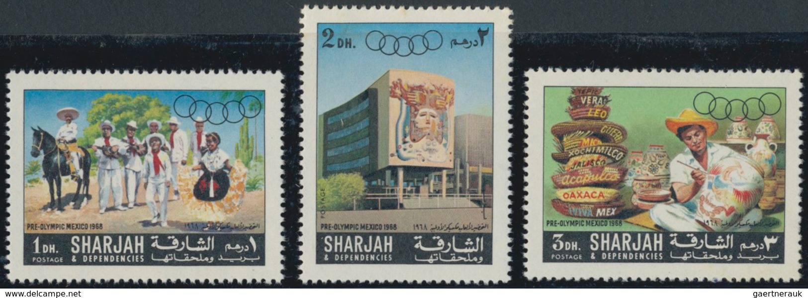 Thematik: Olympische Spiele / Olympic Games: 1967, Sharjah, Olympic Games Mexico '68, Proof Set Of S - Andere & Zonder Classificatie