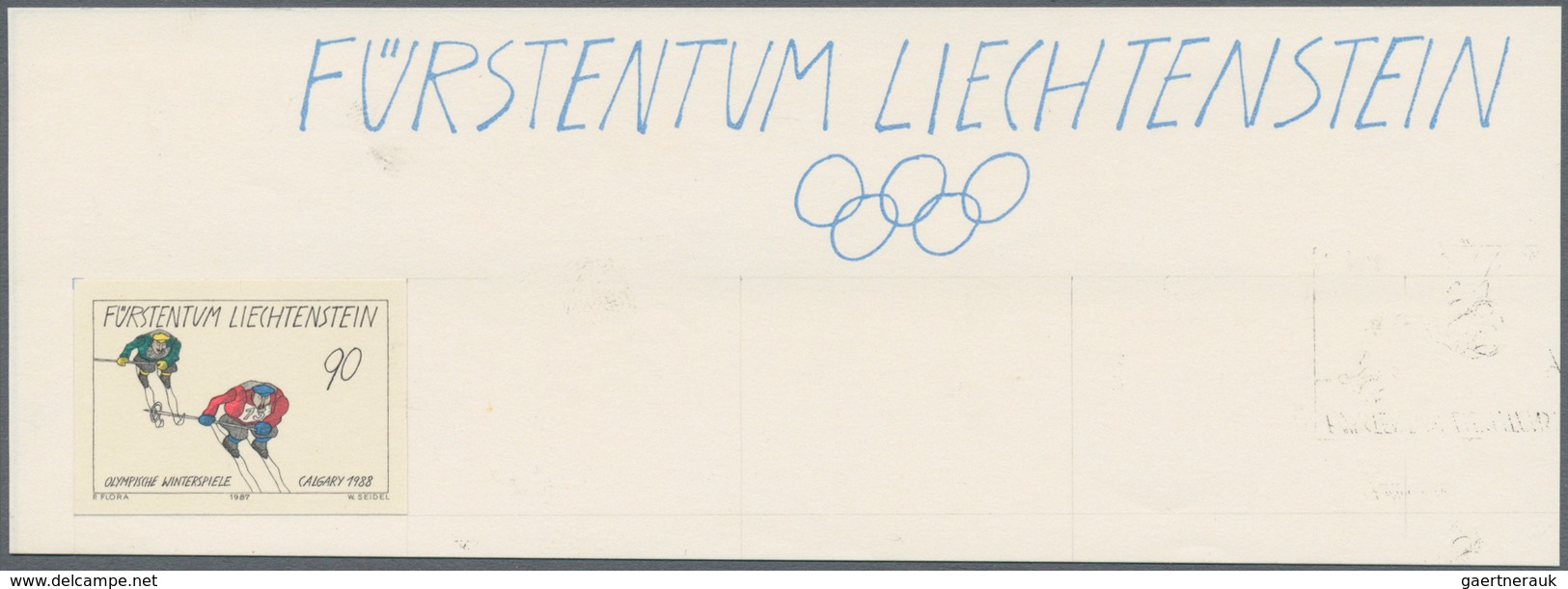 Thematik: Olympische Spiele / Olympic Games: 1987, Liechtenstein. Olympic Winter Games, Calgary '88. - Sonstige & Ohne Zuordnung