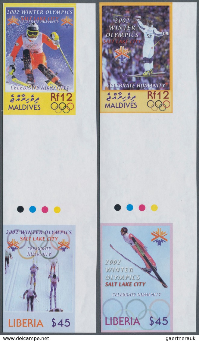 Thematik: Olympische Spiele / Olympic Games: 2002, MALDIVES And LIBERIA: Winter Olympics Salt Lake C - Andere & Zonder Classificatie