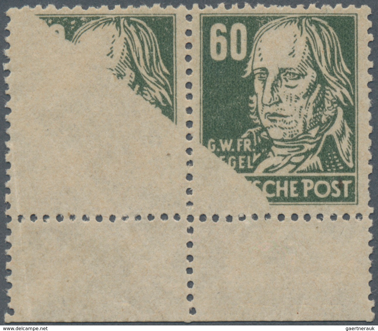 Thematik: Persönlichkeiten / Personalities: 1948, Soviet Zone. "60p Georg Hegel (1770/1831), Philoso - Other & Unclassified