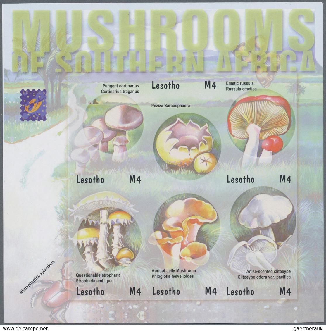 Thematik: Pilze / Mushrooms: 2001, Lesotho. Imperforate Miniature Sheet Of 6 Fo R The Complete Set " - Pilze