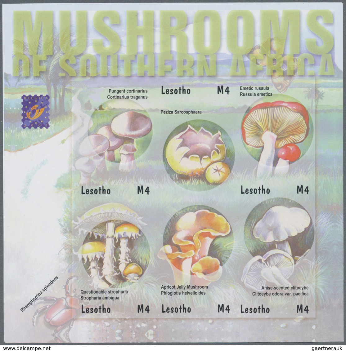 Thematik: Pilze / Mushrooms: 2001, Lesotho. Imperforate Miniature Sheet Of 6 Fo R The Complete Set " - Mushrooms