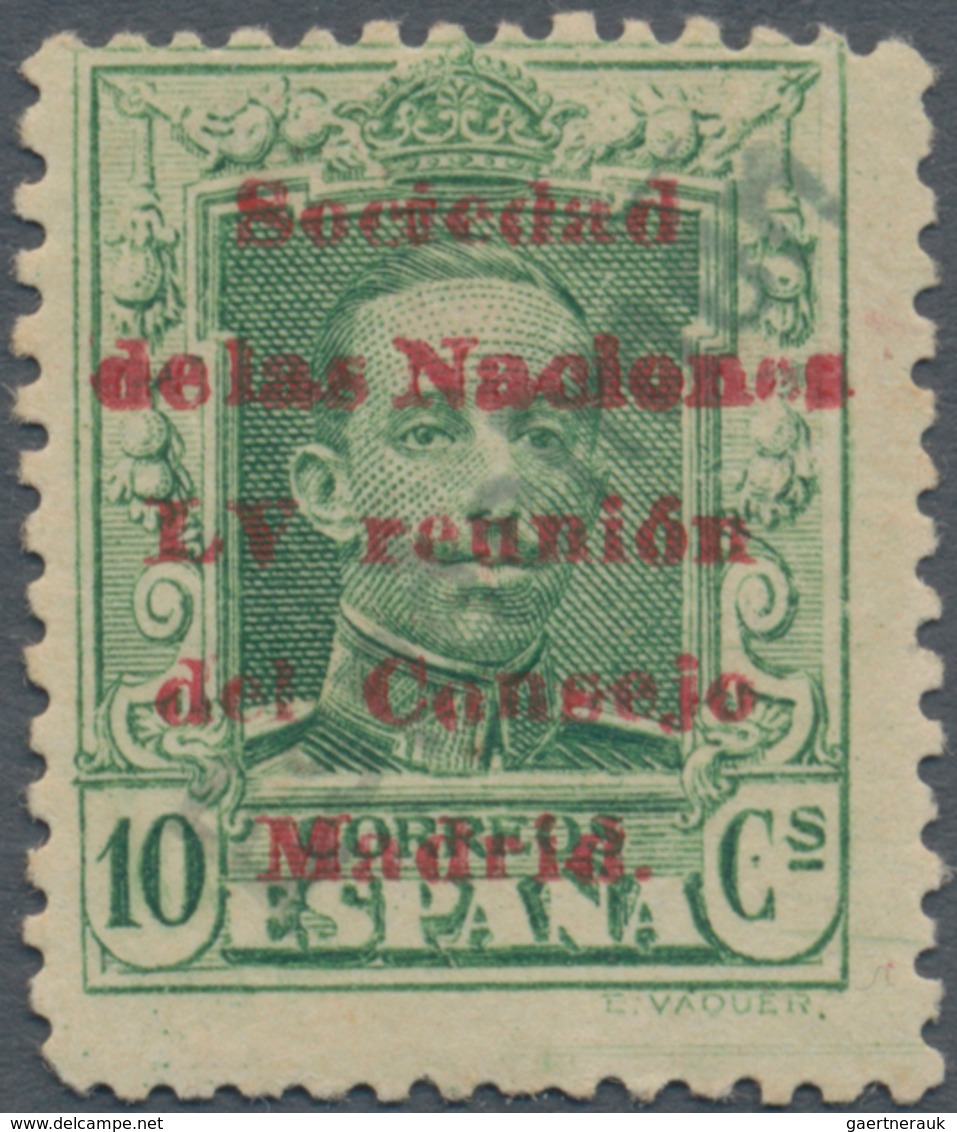 Thematik: Politik / Politics: 1929, Spain. 10 Centimos, Yellow-green, Overprinted "Sociedad De Las N - Ohne Zuordnung