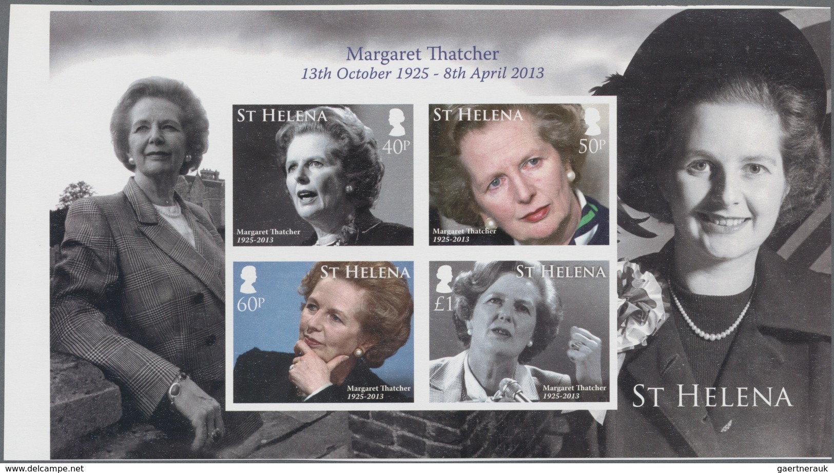 Thematik: Politik / Politics: 2013, ST. HELENA: Death Of Margaret Thatcher Complete IMPERFORATE Set - Zonder Classificatie