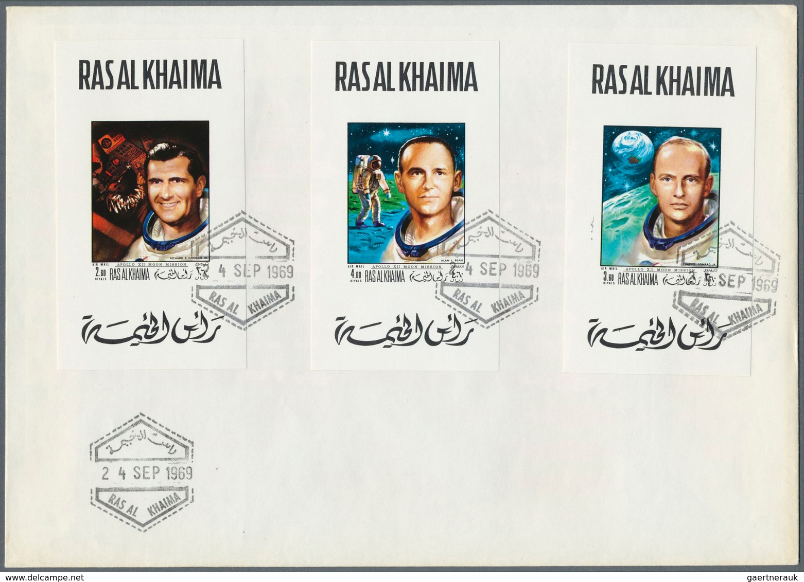 Thematik: Raumfahrt / Astronautics: 1969, Ras Al Khaima, Apollo, 60dh. To 5.60r., Se-tenant Block/so - Sonstige & Ohne Zuordnung