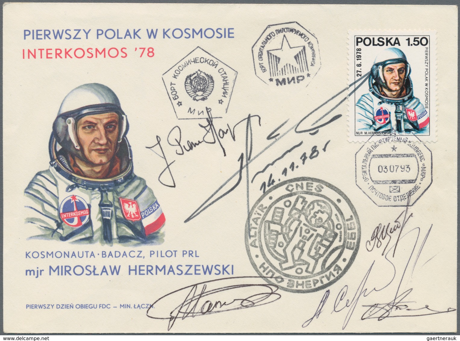 Thematik: Raumfahrt / Astronautics: 1993. Soyuz TM-23. Poland Sojus 30 FDC (1978), With Board Cancel - Sonstige & Ohne Zuordnung
