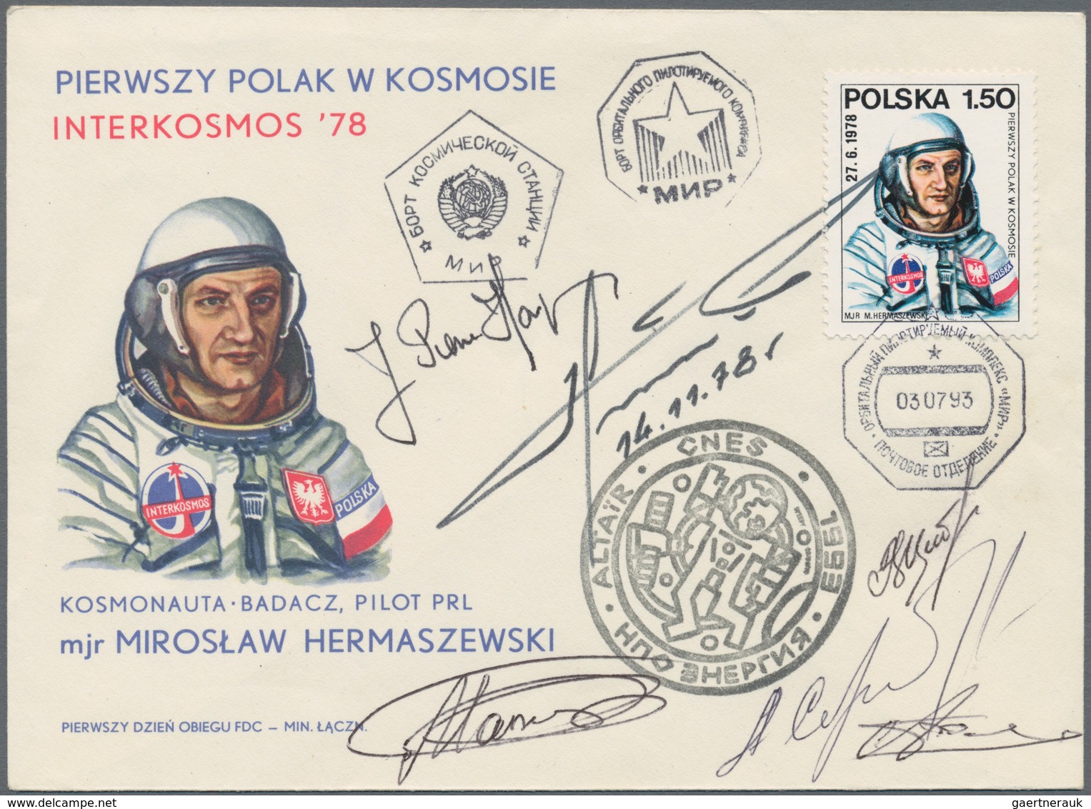 Thematik: Raumfahrt / Astronautics: 1993. Soyuz TM-23. Poland Sojus 30 FDC (1978), With Board Cancel - Other & Unclassified