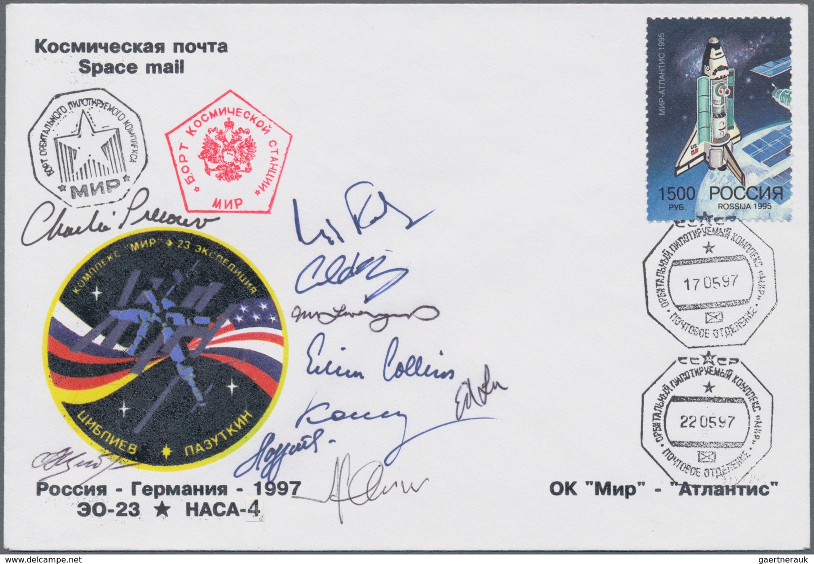 Thematik: Raumfahrt / Astronautics: 1997. STS-84. Decorative Russian "Space Mail" Envelope, Franked - Sonstige & Ohne Zuordnung