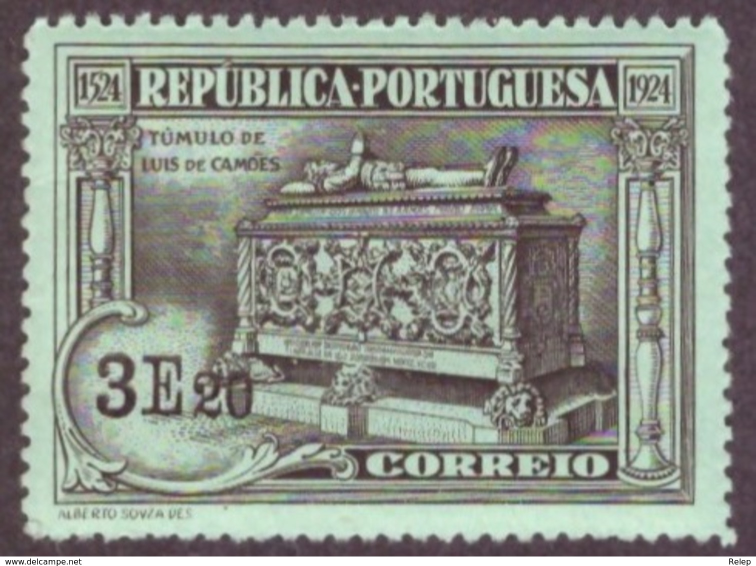 Portugal 1924 -  IV Centenário Do Nascimento De Luis De Camões 3$20 Nr. 326 Mundifil Côte € 5.00  Novo C/Goma - Oblitérés