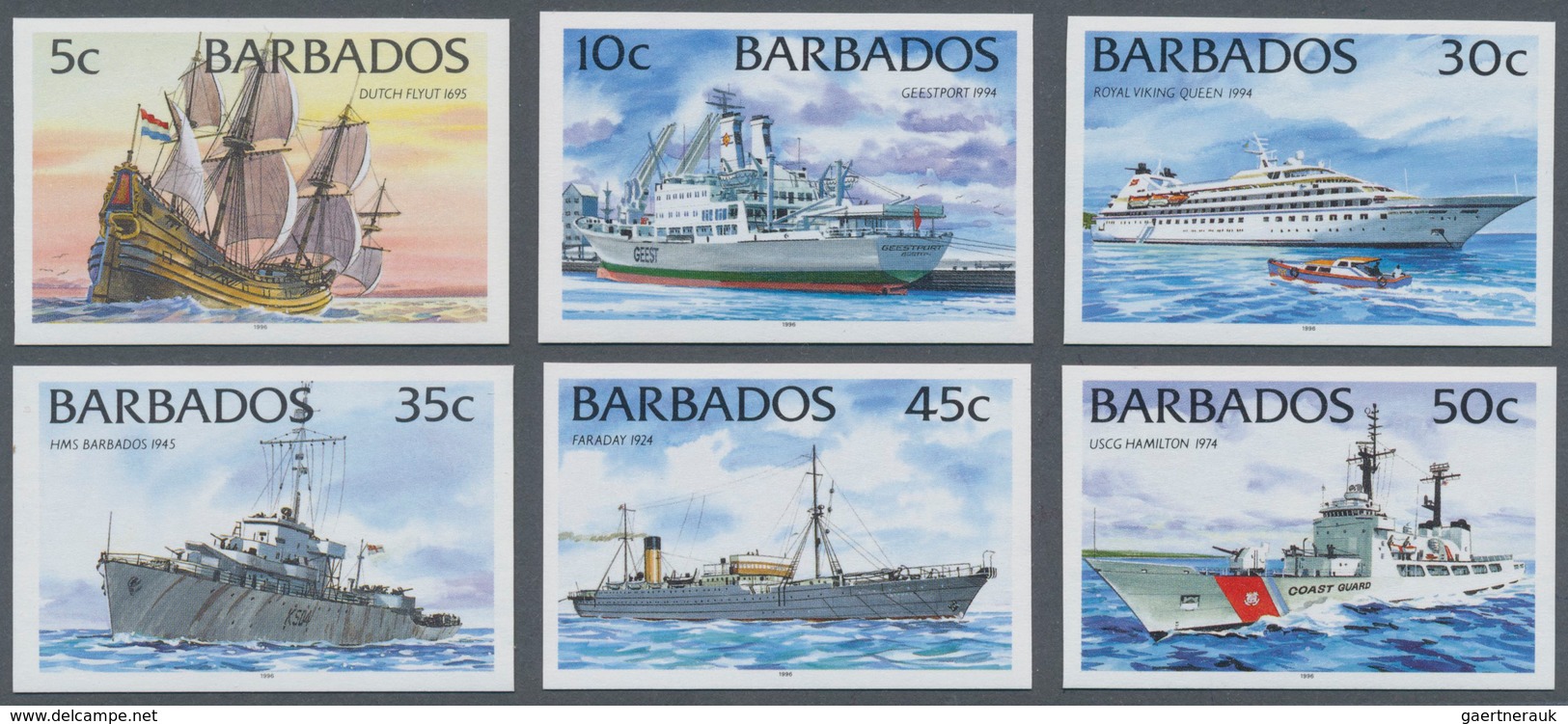 Thematik: Schiffe / Ships: 1996, Barbados. Complete Definitives Set "Ships" (12 Values; With Year 19 - Schiffe