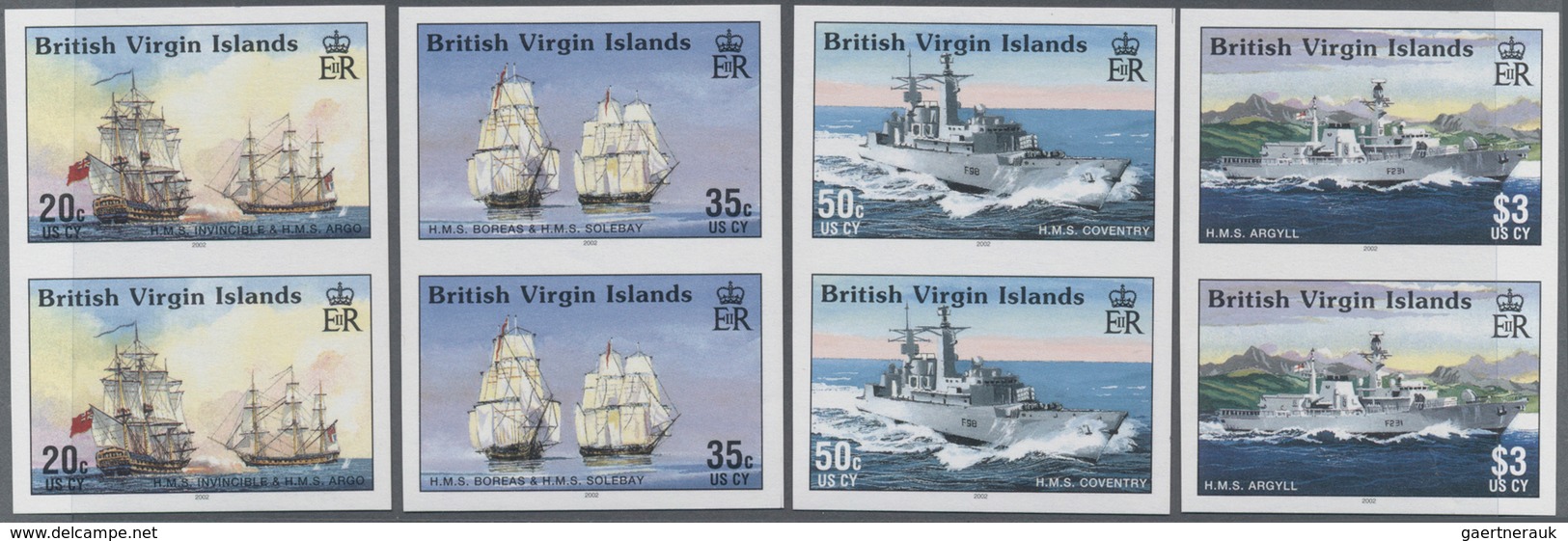 Thematik: Schiffe / Ships: 2002, BRITISH VIRGIN ISLANDS: Ships Of The Royal Navy Complete Set Of Fou - Schiffe