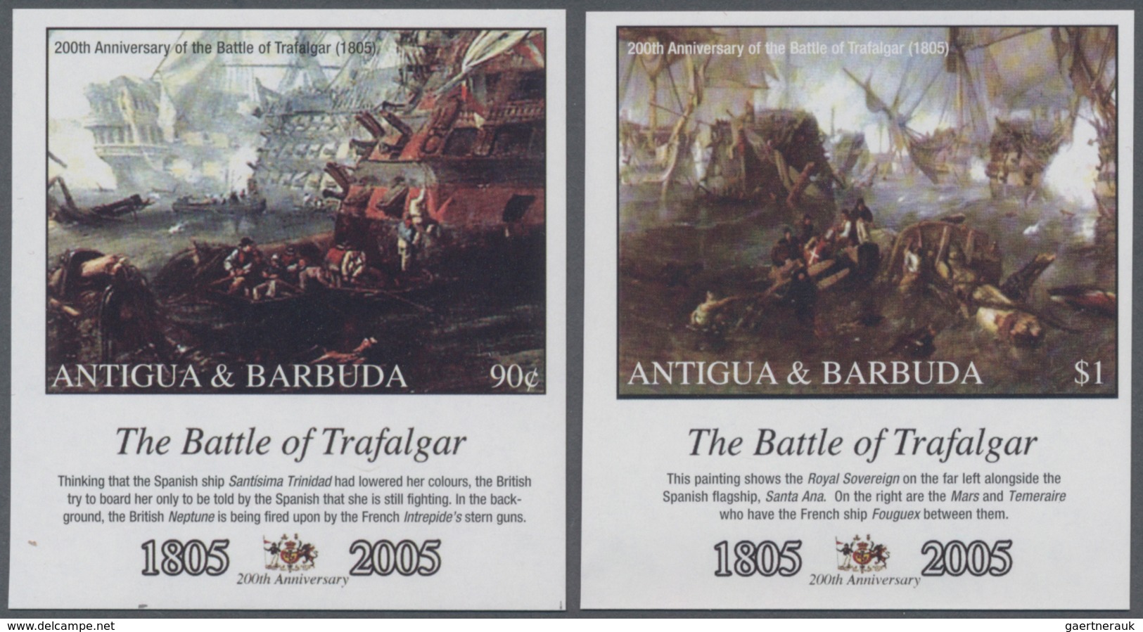 Thematik: Schiffe / Ships: 2005, ANTIGUA & BARBUDA: 200th Anniversary Of The 'Battle Of Trafalgar' C - Ships
