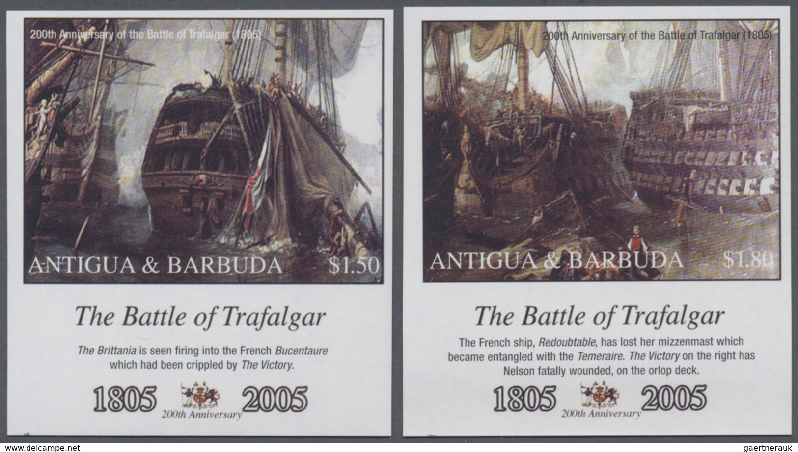 Thematik: Schiffe / Ships: 2005, ANTIGUA & BARBUDA: 200th Anniversary Of The 'Battle Of Trafalgar' C - Schiffe