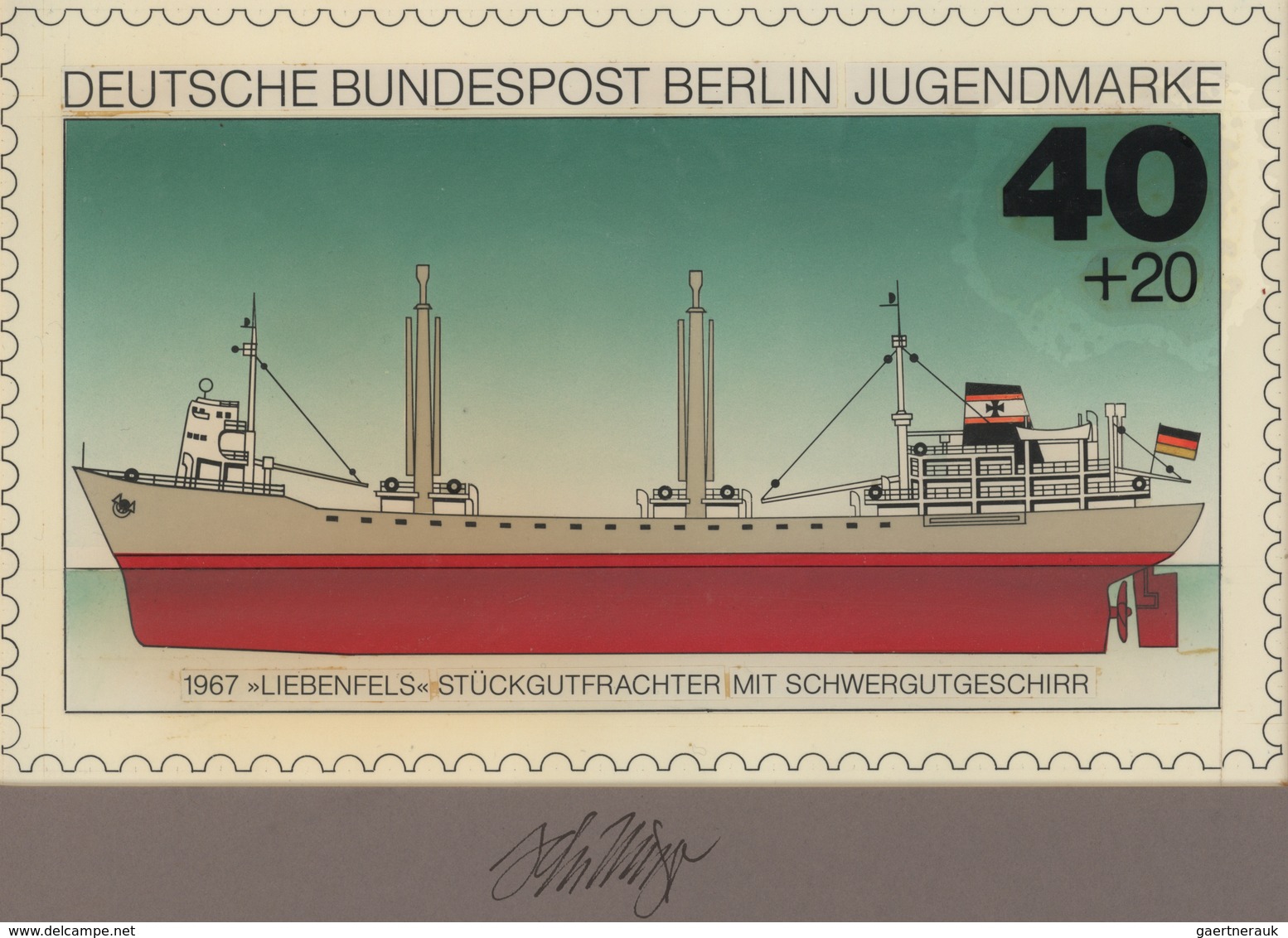 Thematik: Schiffe-Handelsschiffe / Ships-merchant Ships: 1977, Berlin, Nicht Angenommener Künstleren - Boten