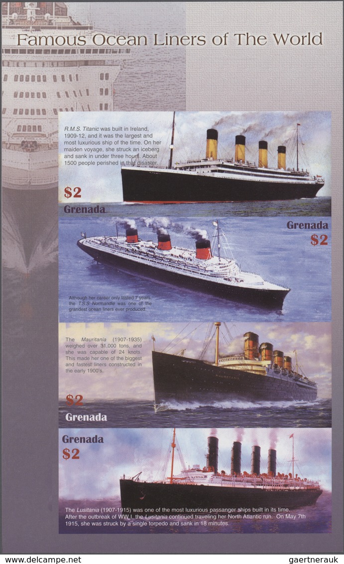 Thematik: Schiffe-Passagierschiffe / Ships-passenger Ships: 2004, GRENADA: Famous Ocean Liners Of Th - Schiffe
