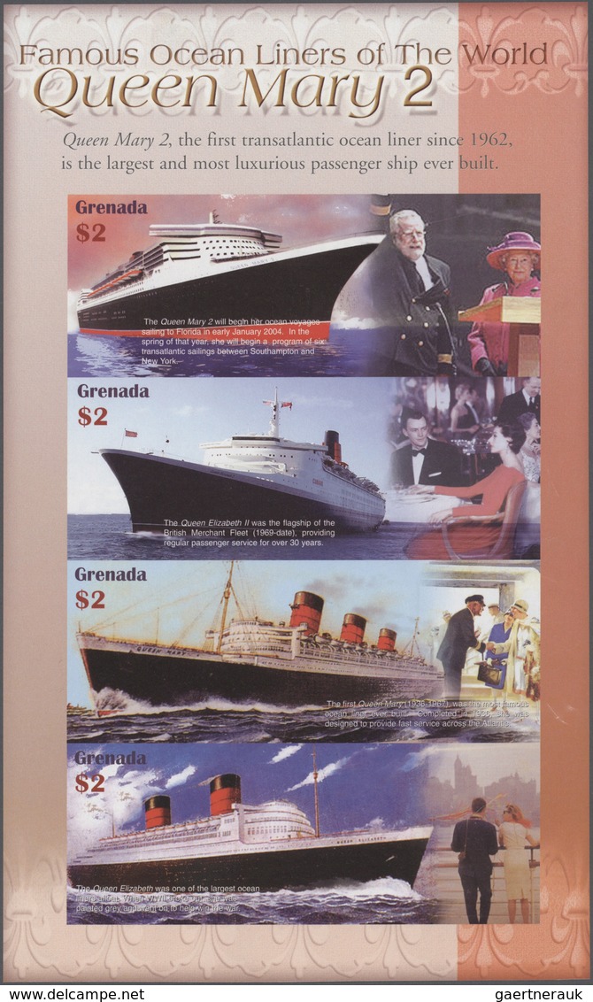 Thematik: Schiffe-Passagierschiffe / Ships-passenger Ships: 2004, GRENADA: Famous Ocean Liners Of Th - Boten
