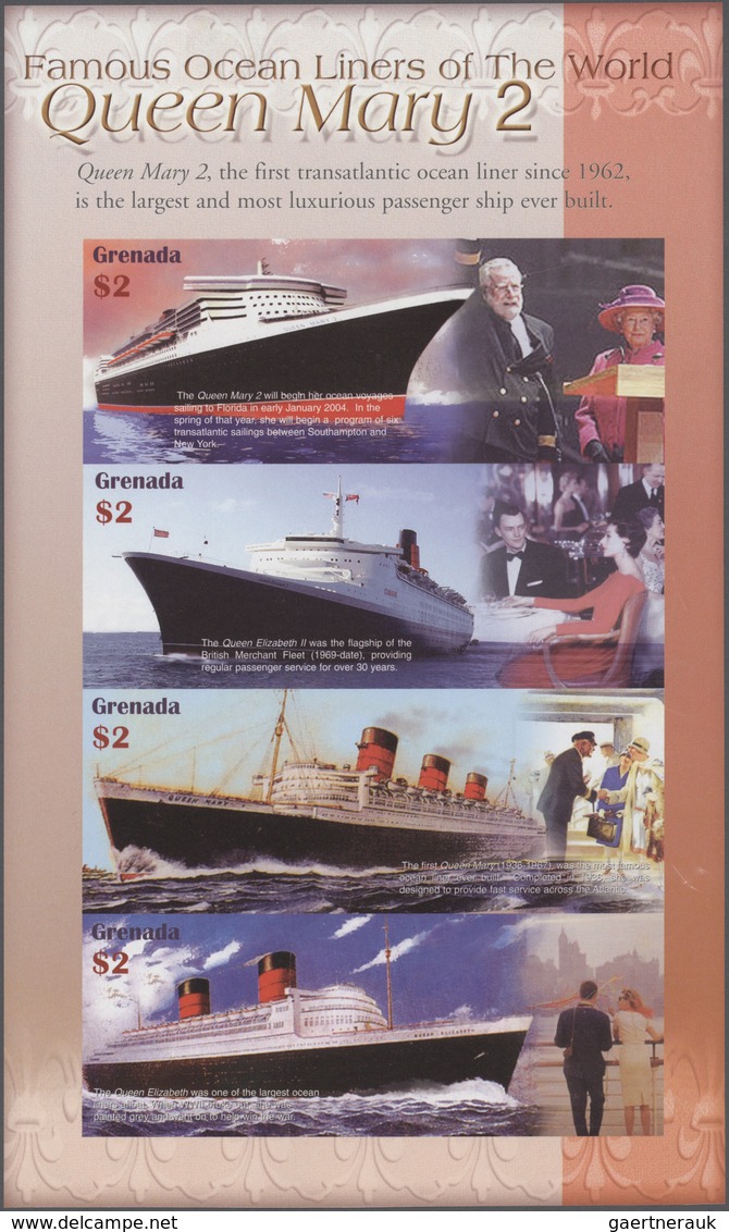 Thematik: Schiffe-Passagierschiffe / Ships-passenger Ships: 2004, GRENADA: Famous Ocean Liners Of Th - Ships