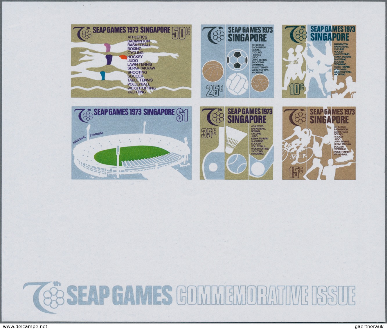 Thematik: Sport / Sport: 1973, Singapore. Imperforated Souvenir Sheet "SEAP Games" Depicting Various - Other & Unclassified