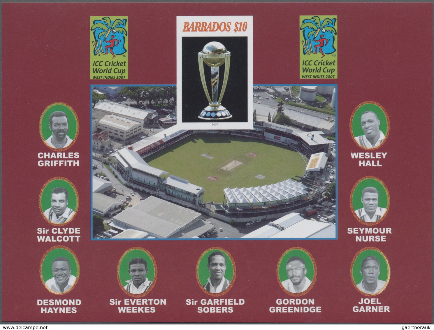 Thematik: Sport / Sport: 2007, BARBADOS: Cricket World Cup Complete Set Of Three In Horiz. Or Vertic - Sonstige & Ohne Zuordnung
