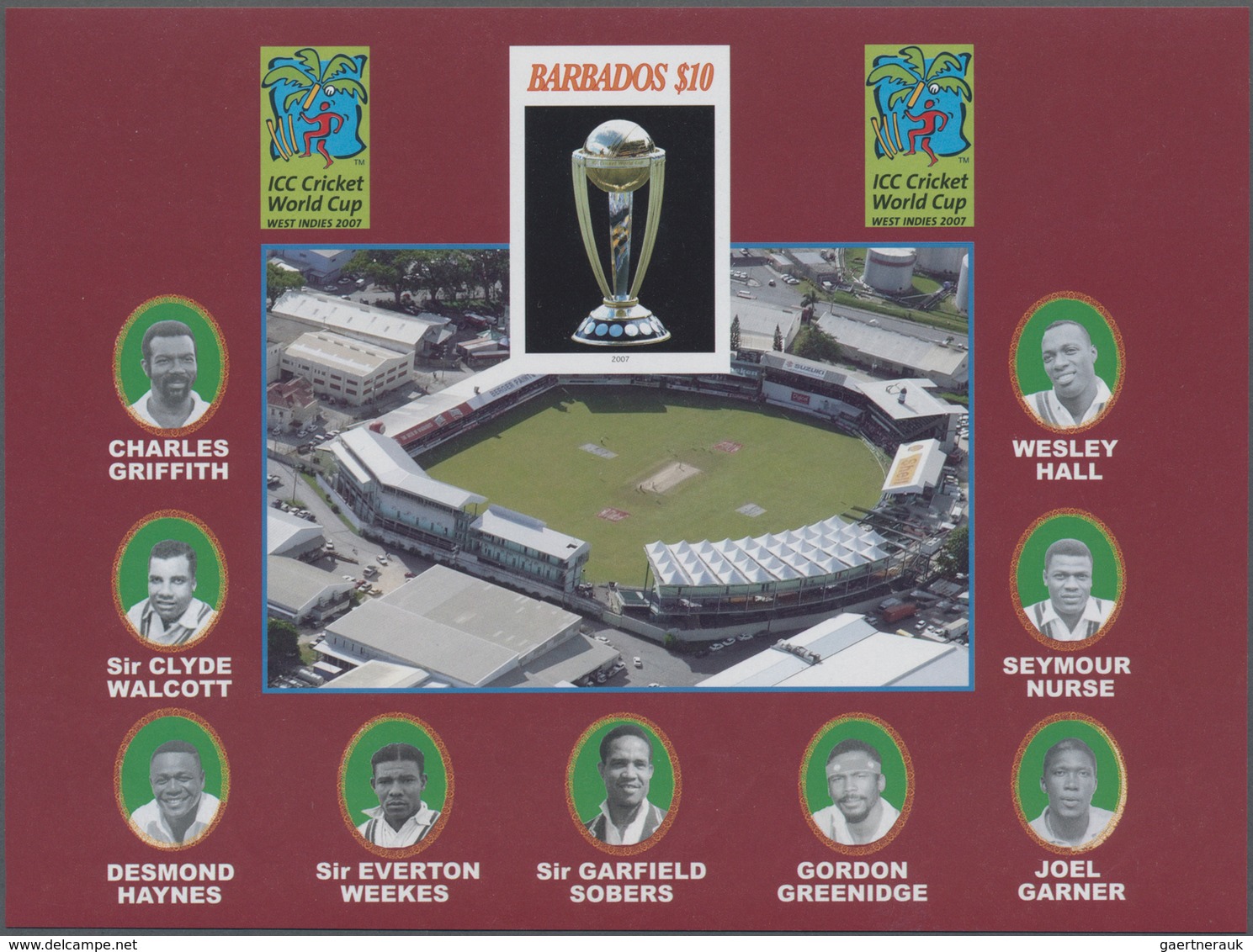 Thematik: Sport / Sport: 2007, BARBADOS: Cricket World Cup Complete Set Of Three In Horiz. Or Vertic - Other & Unclassified