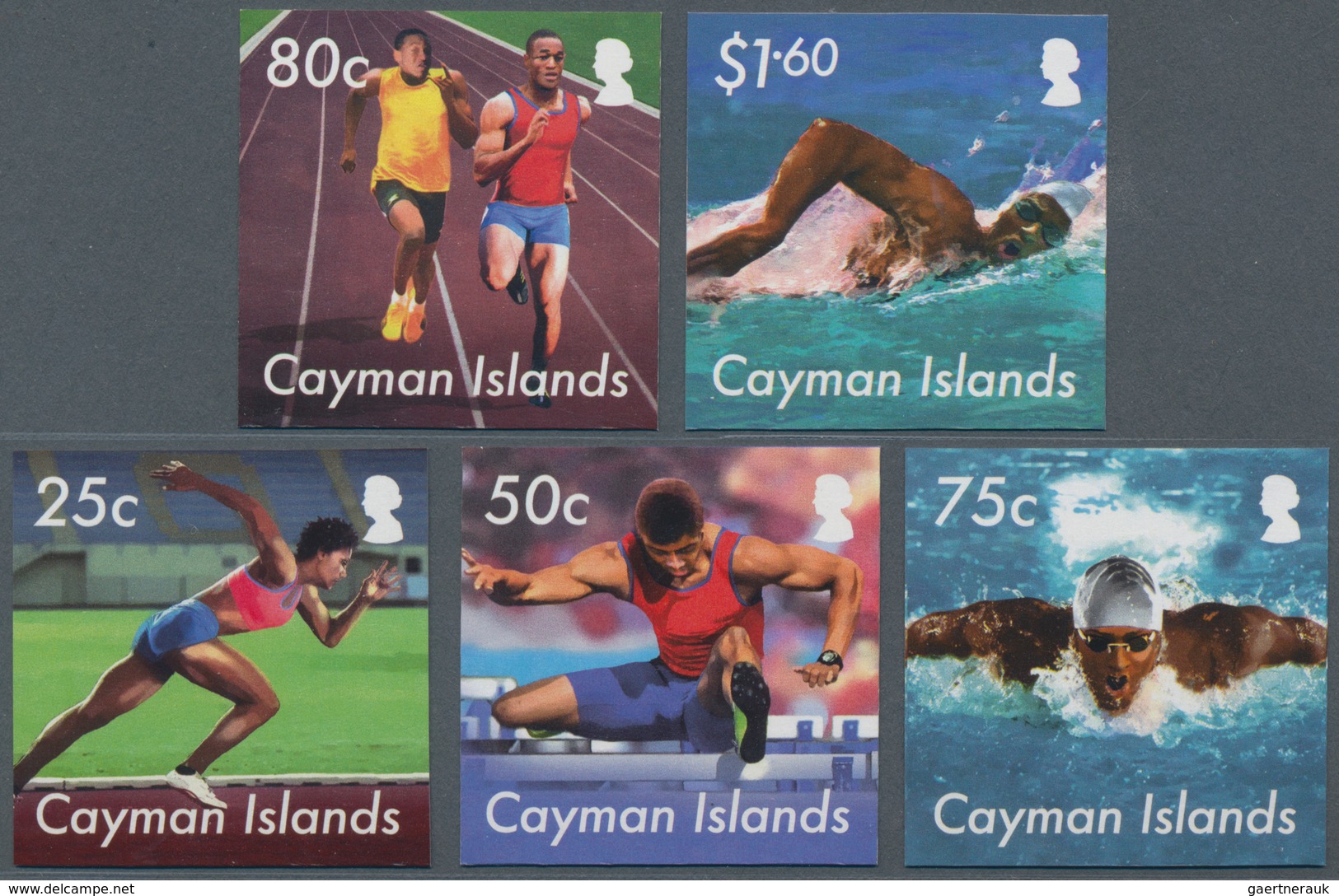 Thematik: Sport / Sport: 2012, Cayman Islands. Complete Set "Sports" (5 Values) In Imperforate Singl - Sonstige & Ohne Zuordnung