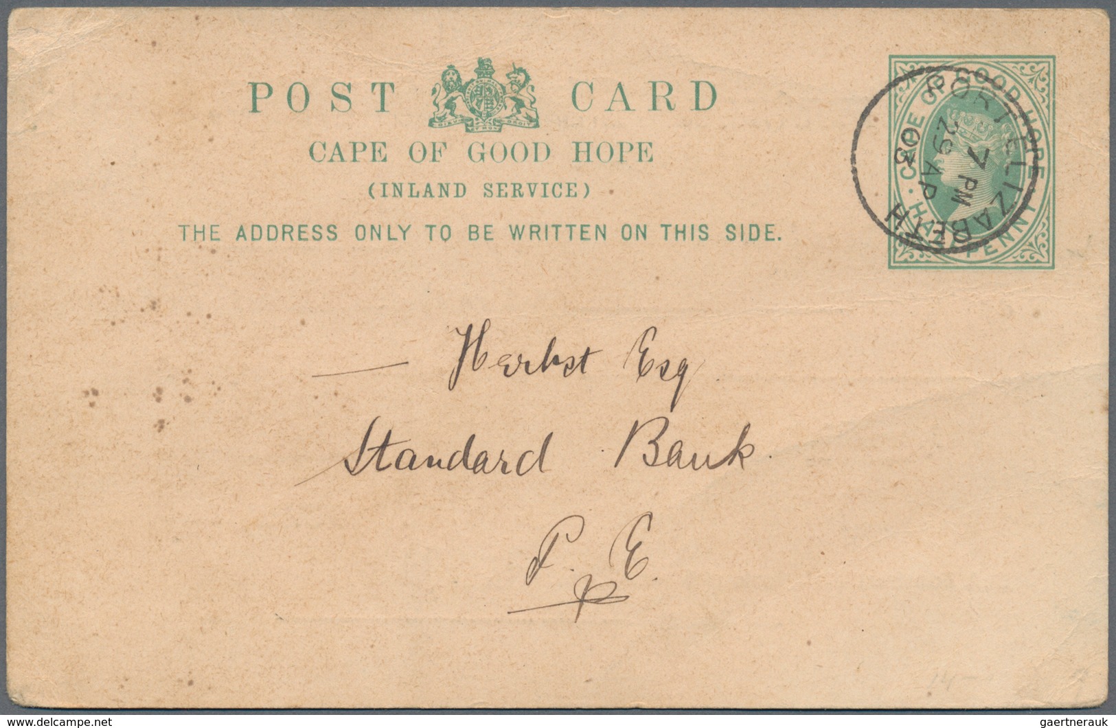 Thematik: Sport-Fußball / Sport-soccer, Football: 1903, Cape Of Good Hope. Postcard ½d QV With Rever - Andere & Zonder Classificatie