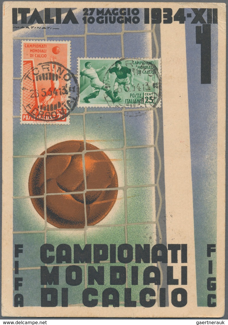 Thematik: Sport-Fußball / Sport-soccer, Football: 1934, Italy. Colour Picture Postcard "FIFA Campion - Andere & Zonder Classificatie
