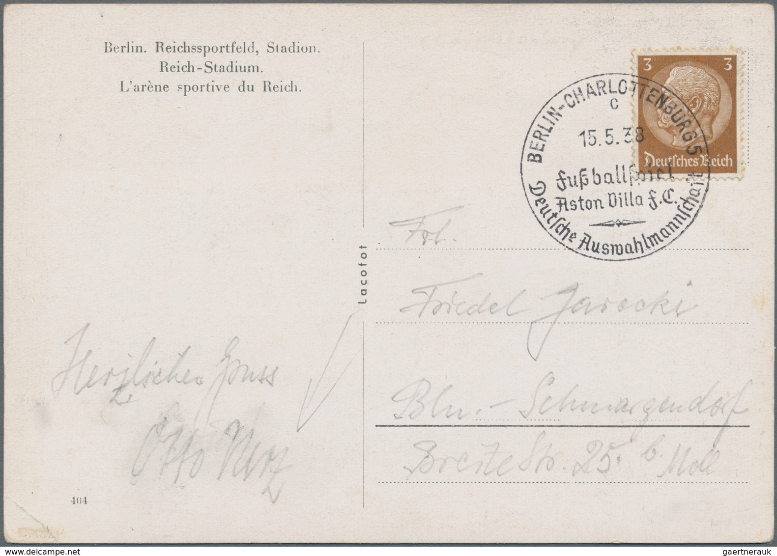 Thematik: Sport-Fußball / Sport-soccer, Football: 1938, German Reich. Picture Postcard "Reichssportf - Sonstige & Ohne Zuordnung