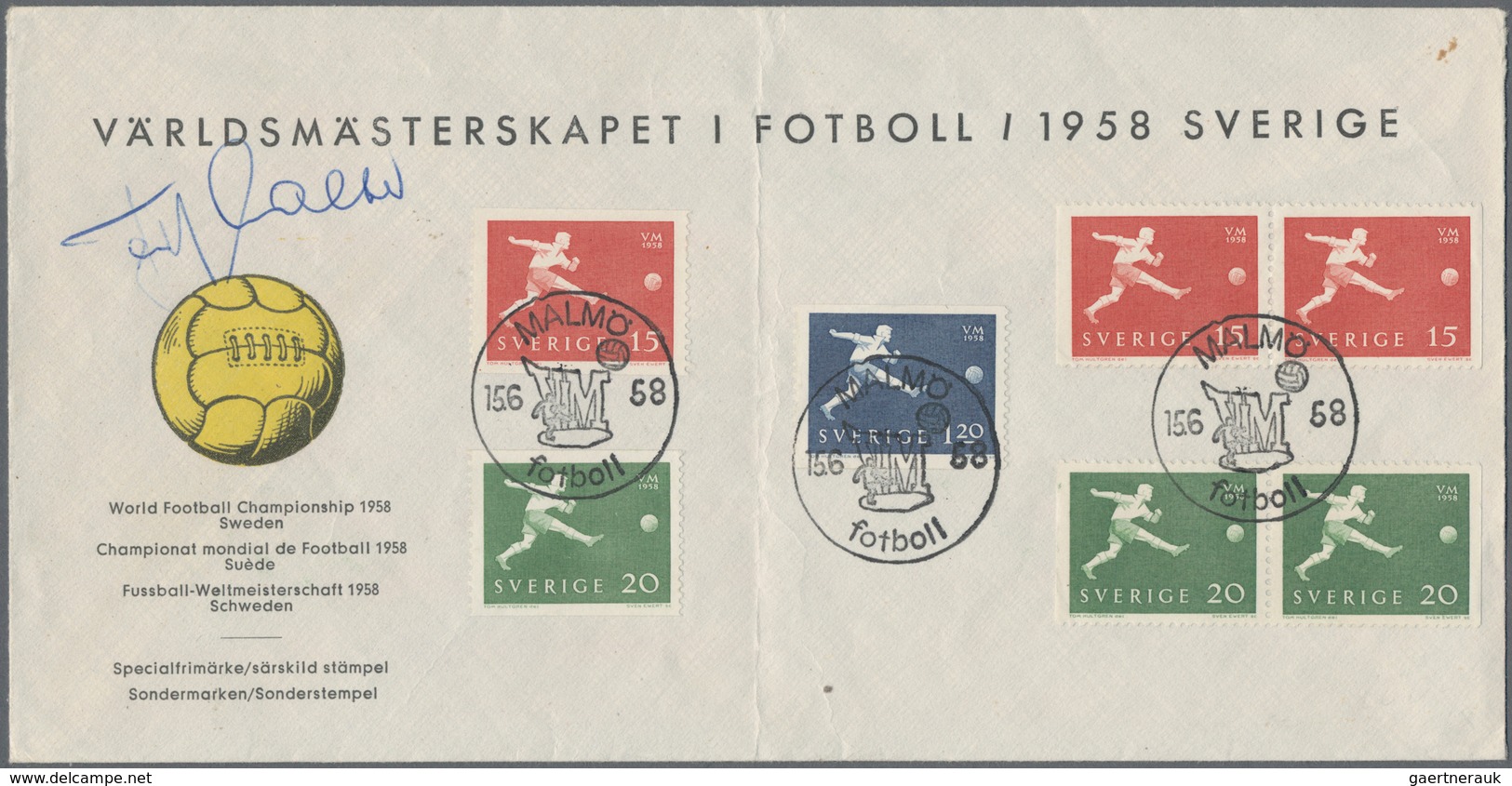 Thematik: Sport-Fußball / Sport-soccer, Football: 1958, Sweden. Preprinted Cover "Världsmästerskapet - Andere & Zonder Classificatie