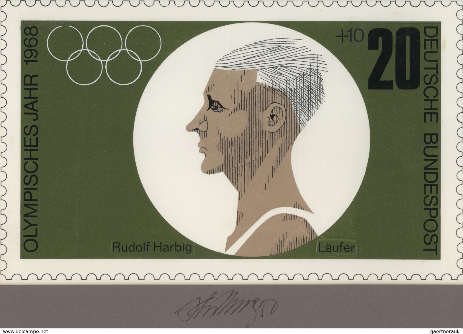 Thematik: Sport-Leichtathletik / Sports-athletics: 1968, Bund, Nicht Angenommener Künstlerentwurf (2 - Leichtathletik