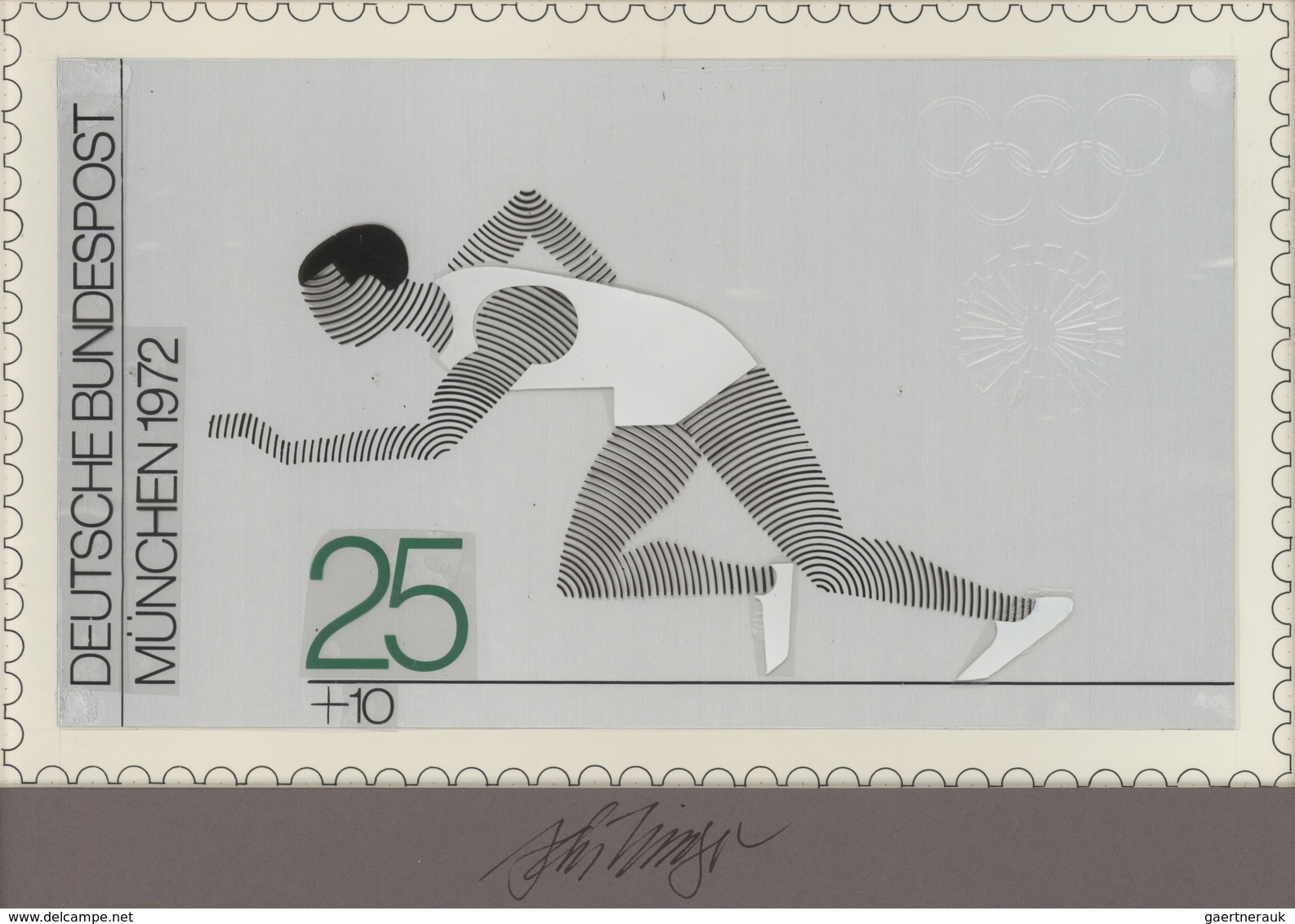 Thematik: Sport-Leichtathletik / Sports-athletics: 1972, Bund, Nicht Angenommener Künstlerentwurf (2 - Leichtathletik