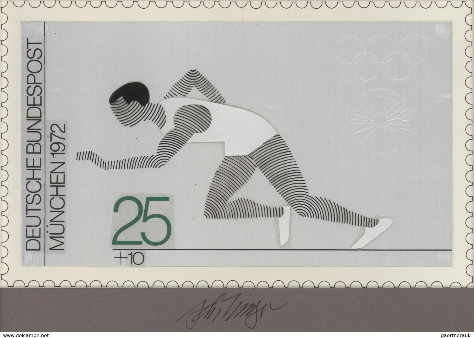 Thematik: Sport-Leichtathletik / Sports-athletics: 1972, Bund, Nicht Angenommener Künstlerentwurf (2 - Atletiek