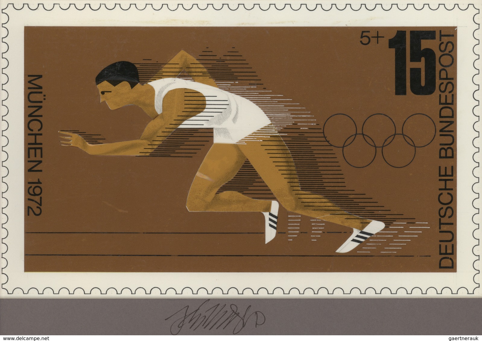 Thematik: Sport-Leichtathletik / Sports-athletics: 1972, Bund, Nicht Angenommener Künstlerentwurf (2 - Leichtathletik