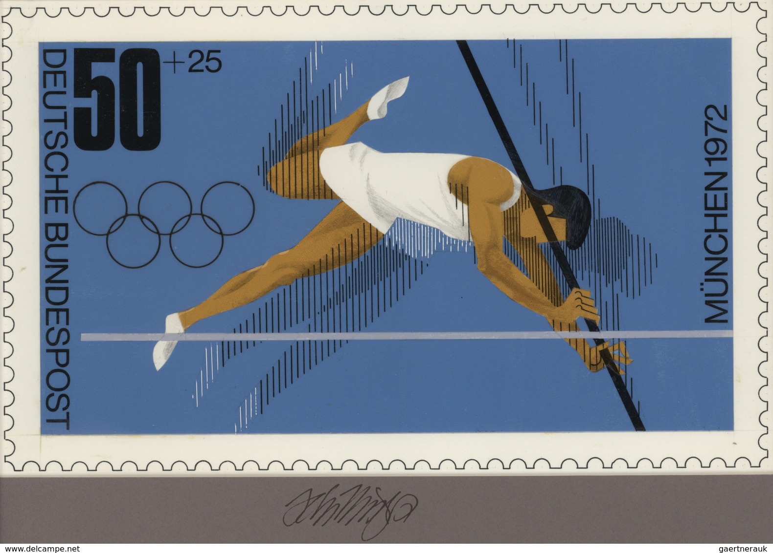 Thematik: Sport-Leichtathletik / Sports-athletics: 1972, Bund, Nicht Angenommener Künstlerentwurf (2 - Leichtathletik