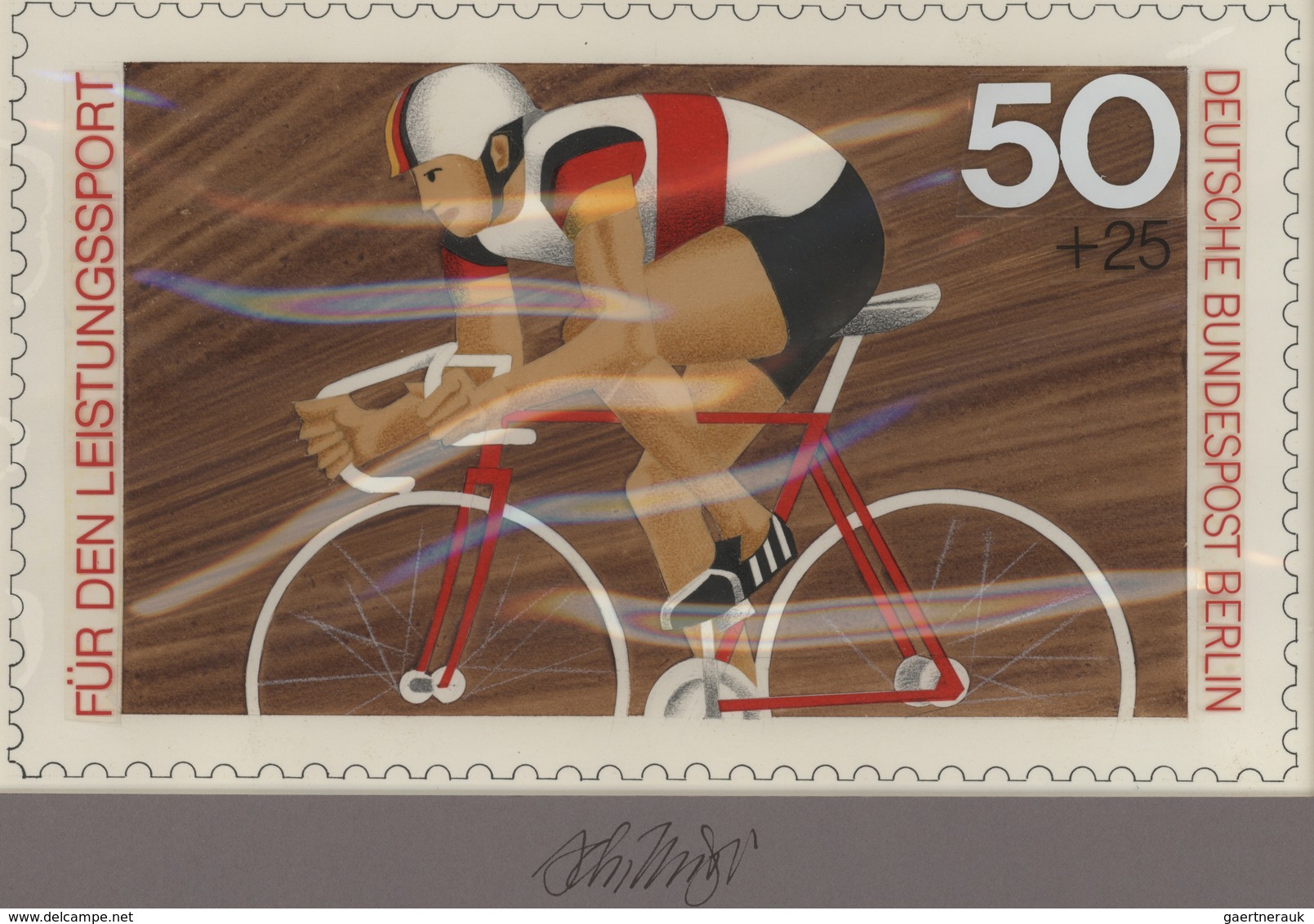 Thematik: Sport-Radsport / Sport-cycling: 1978, Berlin, Nicht Angenommener Künstlerentwurf (26,5x16, - Wielrennen
