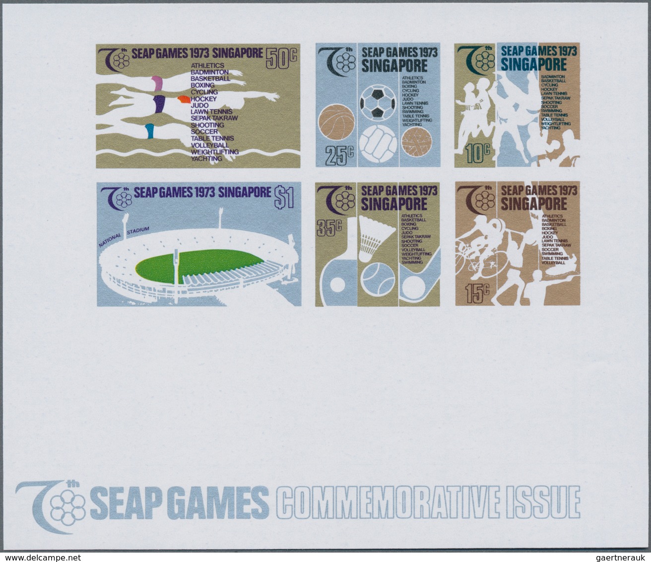 Thematik: Sport-Tischtennis / Sport-table Tennis: 1973, Singapore. Imperforated Souvenir Sheet "SEAP - Tafeltennis