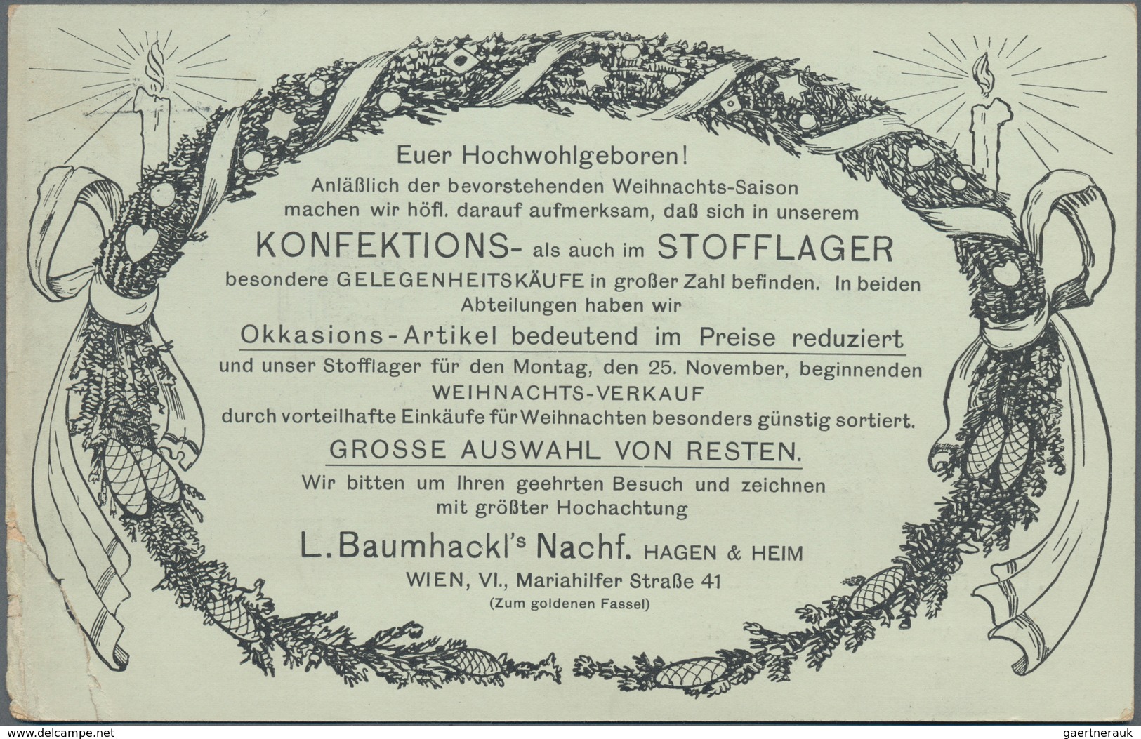 Thematik: Textil / Textiles: 1907, Austria. Private Postcard 3h Franz Joseph "Business House For Wom - Textiel