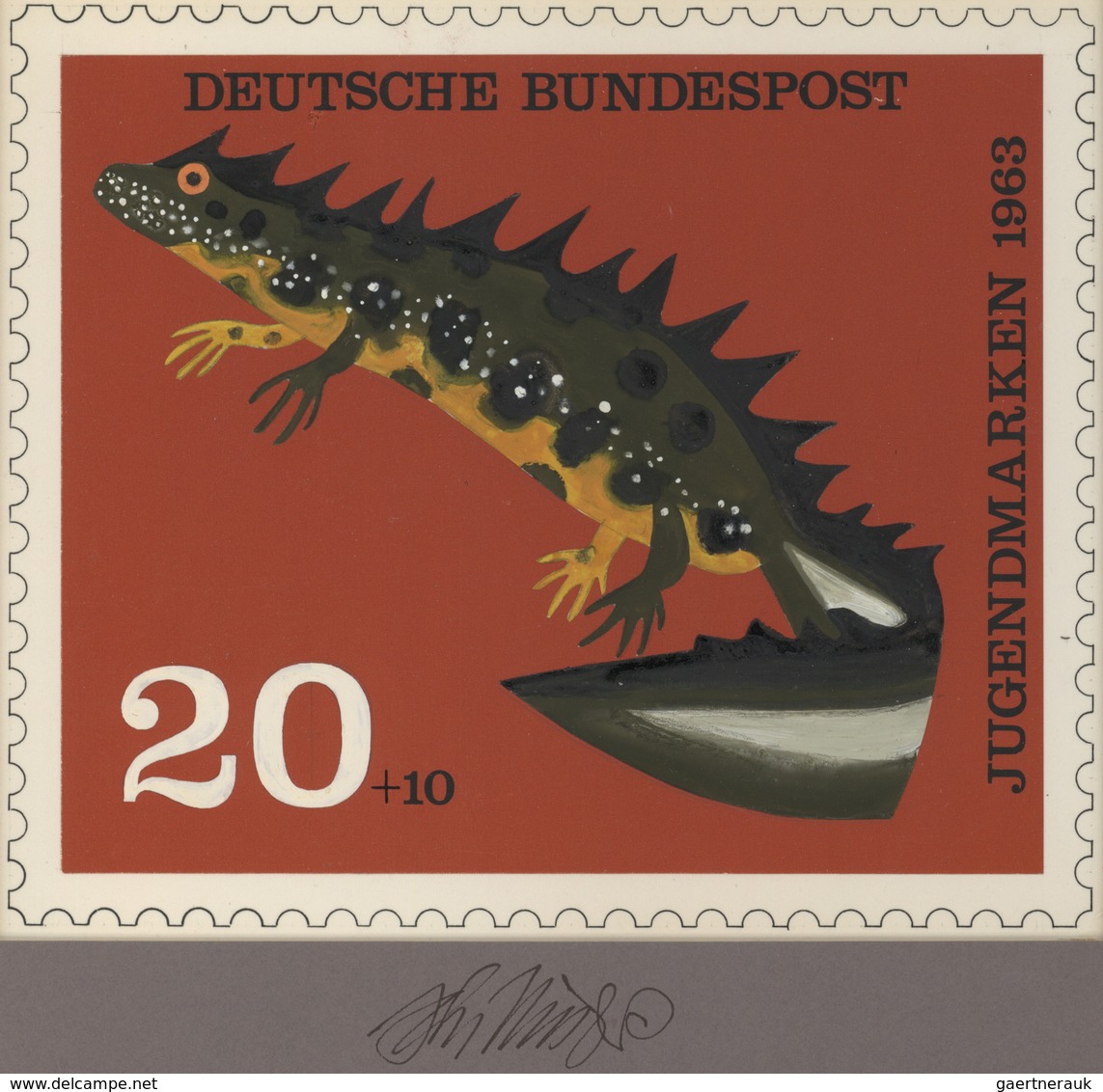 Thematik: Tiere-Amphibien / Animals-amphibian: 1963, Bund, Nicht Angenommener Künstlerentwurf (21x17 - Other & Unclassified