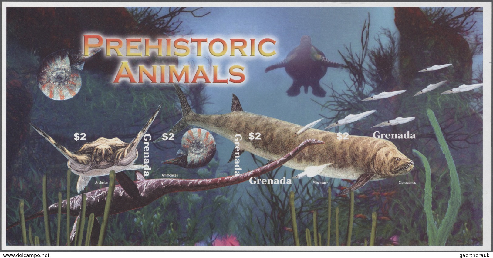 Thematik: Tiere-Dinosaurier / Animals-dinosaur: 2005, GRENADA: Prehistoric Animals Complete Set Of T - Prehistorics