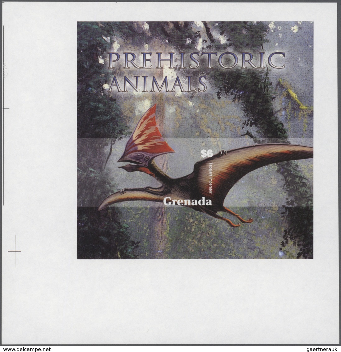 Thematik: Tiere-Dinosaurier / animals-dinosaur: 2005, GRENADA: Prehistoric Animals complete set of t