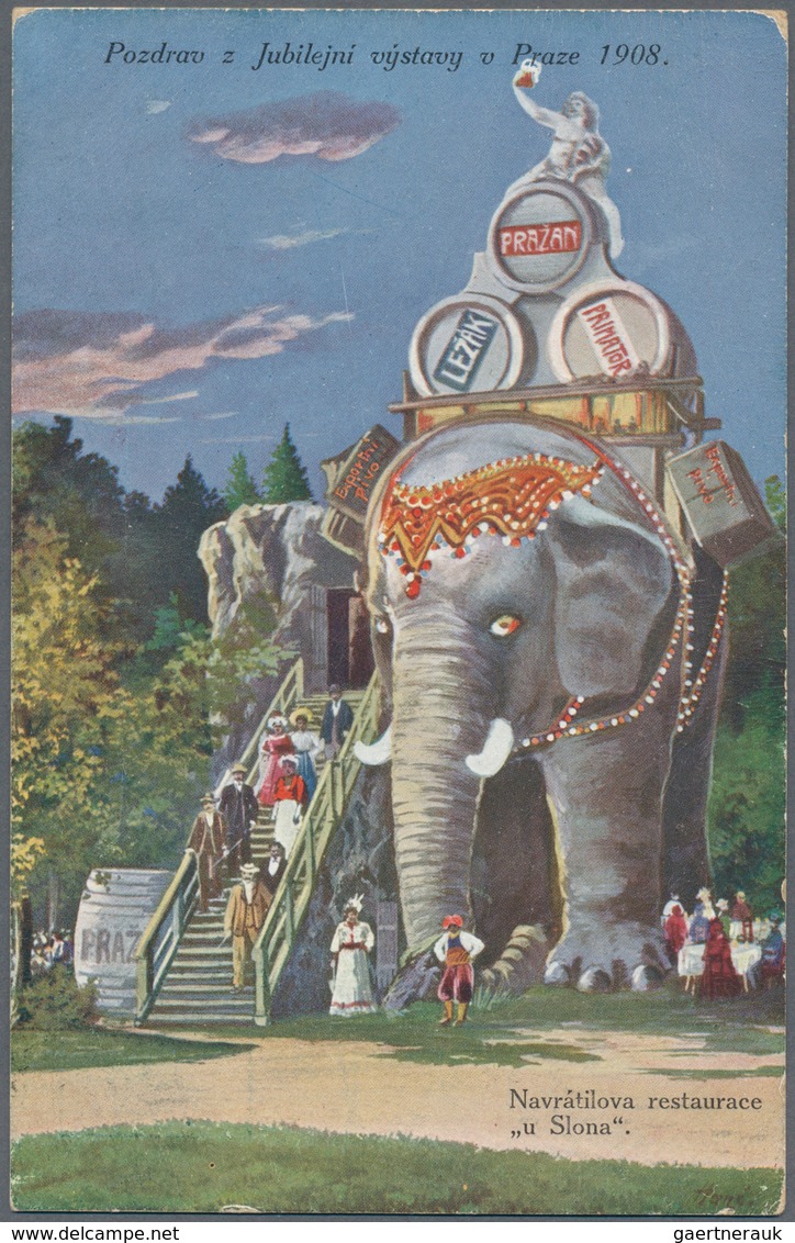 Thematik: Tiere-Elefanten / Animals Elephants: 1908, Austria/CSR. Austrian Private Entire Postal Car - Olifanten