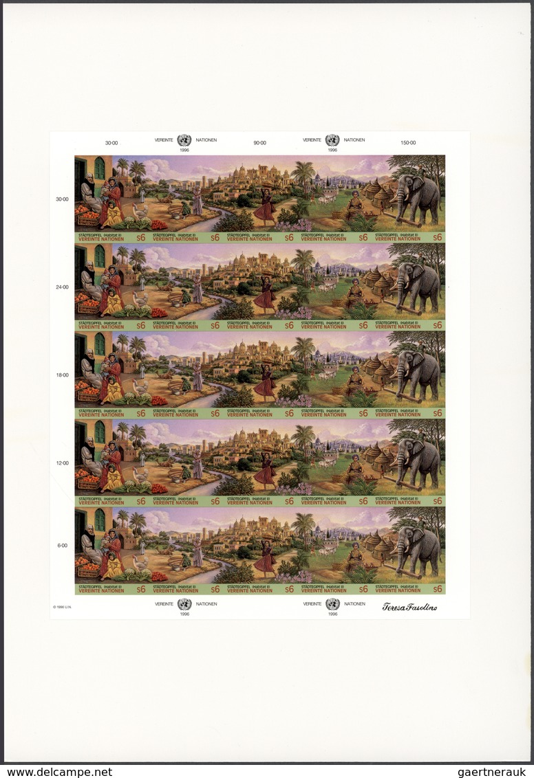 Thematik: Tiere-Elefanten / Animals Elephants: 1996, UNO Vienna. Imperforate Die Proof Pane Of 5 Str - Olifanten