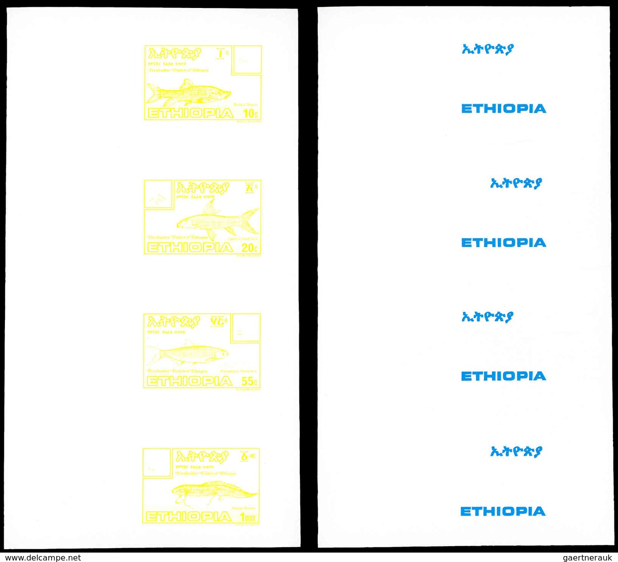 Thematik: Tiere-Fische / Animals-fishes: 1985, Ethiopia: FRESHWATER FISHES - 8 Items; Collective, Pr - Fische