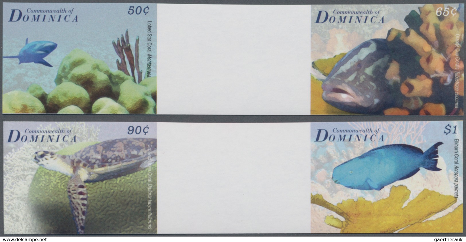 Thematik: Tiere-Fische / Animals-fishes: 2009, DOMINICA: Sea Animals (fishes With Shark, Turtle) Com - Vissen