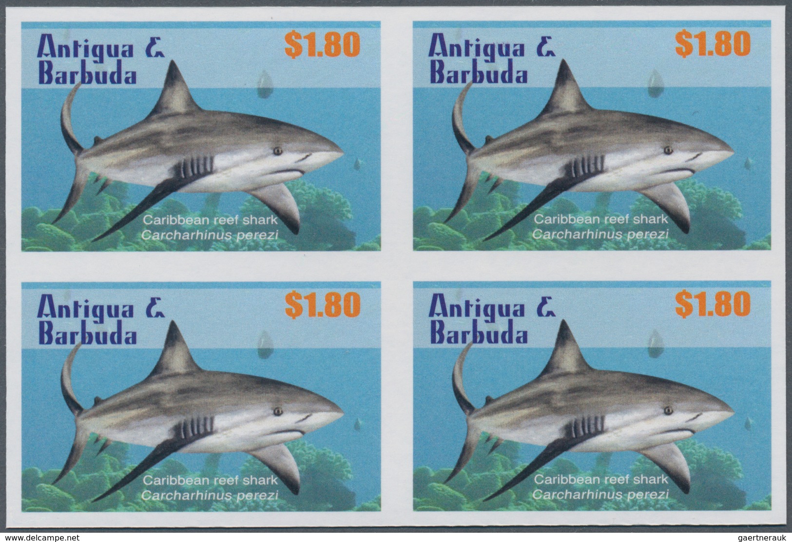 Thematik: Tiere-Fische / Animals-fishes: 2010, Antigua & Barbuda. IMPERFORATE Block Of 4 For The $1. - Vissen