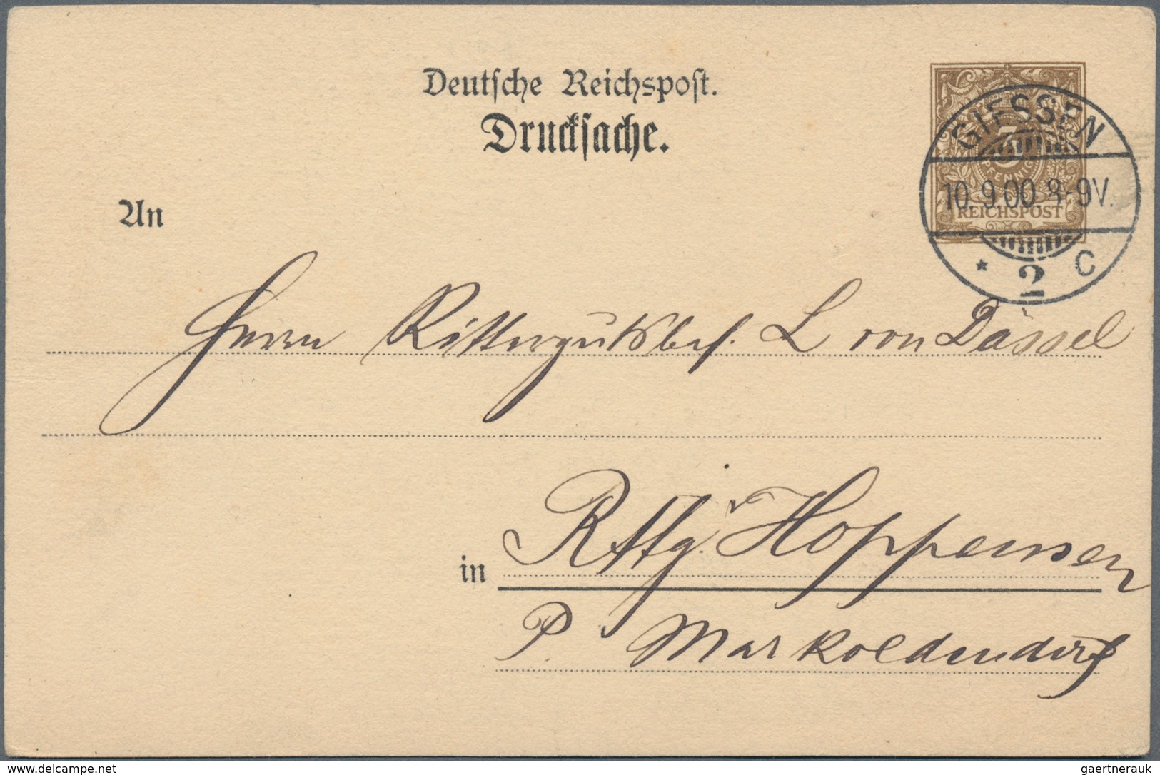 Thematik: Tiere-Hunde / Animals-dogs: 1900, German Reich. Private Postcard 3p Crown Over Number "Tap - Hunde